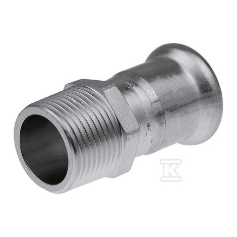 Verbinder mit Außengewinde 54x1 1/2" Edelstahlpresse