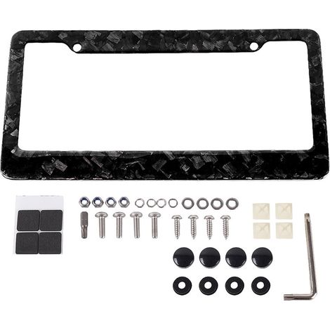 Car carbon fiber license plate frame modification, American style license plate holder, dry carbon license plate holder, full carbon decorative frame - carbon fiber - BTD047-2 hole forged carbon fiber