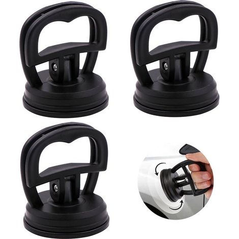 Mini kit per la rimozione delle ammaccature dell'auto, set da 3 pezzi: stazione per la rimozione delle ammaccature con ventosa e supporto in vetro, estrattore per ammaccature da 5,8 cm per auto. (1/5)