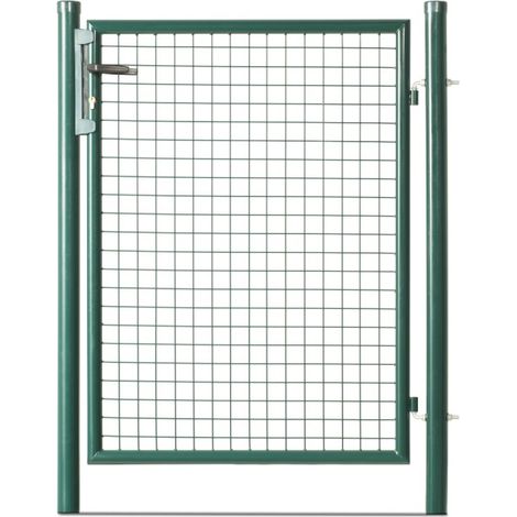 Easycloture – Portillon grillagé en acier galvanisé 50 x 50 – Passage utile 87 cm – Hauteur 1m50 – Battant simple – Poussant droit – Maille 50 x 50 mm