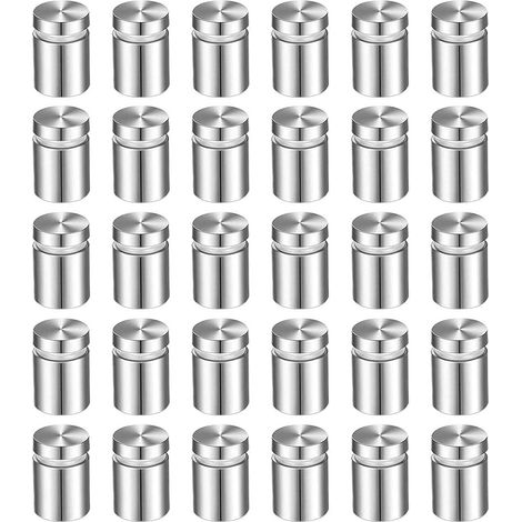 Lot de 30 entretoises en acier inoxydable - 25 x 12 mm - Vis d'espacement pour verre fixe (1/5)