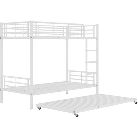 Litera metálica blanca con cama nido 90 x 200 cm y 90 x 190 cm (1/5)