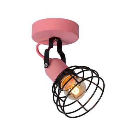 Applique Lucide Paulien metallo rosa/nero E27 60W IP20