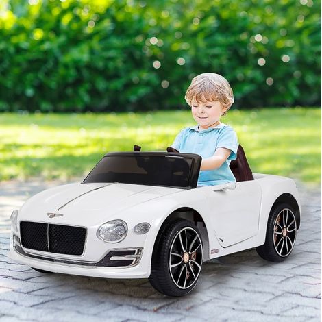 Elektrisches Kinderauto 108x60x43 cm aus Metall, weiß, mit Fernbedienung – MEUBLIV (1/5)