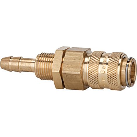 Riegler Schnellverschlusskupplung NW 5, Messing blank, Tülle LW 4, M10x1 (1/3)