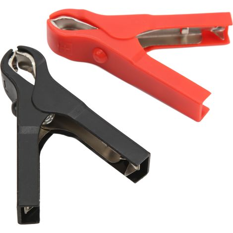 Pince crocodile 30A coque rigide clipsable J.60054, pinces de batterie entièrement isolées, rouges et noires, lot de 5 paires, connecteurs de démarrage pour câbles de secours. (1/5)