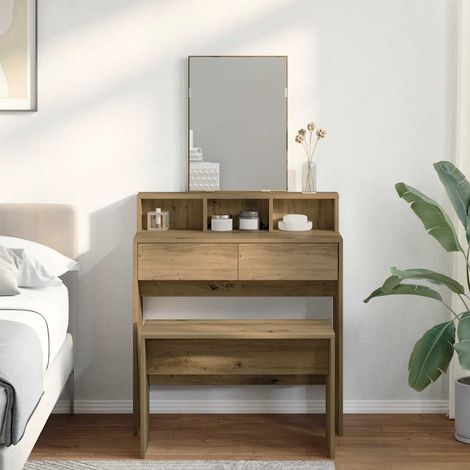 Schminkhocker Artisan-Eiche 70x35x45 cm Holzwerkstoff vidaXL