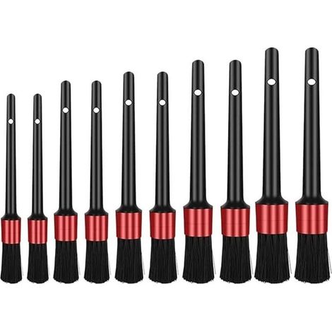 10 pcs Pinceau de Détail, Auto Detailing Brush Brosses de Nettoyage de Voiture, Brosses d'entretien pour Auto et Moto Pinceau de Lavage Voiture pour Nettoyer Voiture Intérieur, Extérieur (1/4)