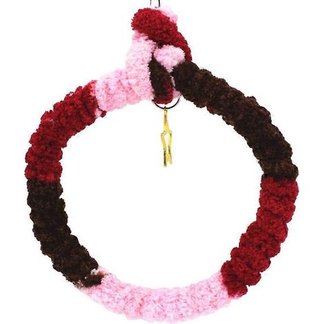 Perchoir doux pour oiseau avec étoiles décoratives, jouet pour petite cage de perroquet, grand modèle, coloris rose, marron, bordeaux.