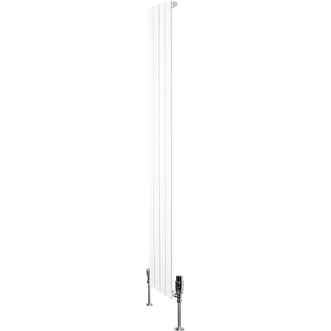 Flat Single Column Radiator & Valves – 1800mm x 280mm – White (1/5)