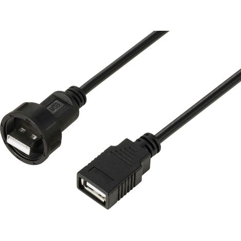 USB 2.0-Kabel mit USB-A-Stecker auf IP67-USB-A-Buchse, 0,5 m  TC-E13T-MU2-MWA/FU2-NWA-0.5PV-S Wasser