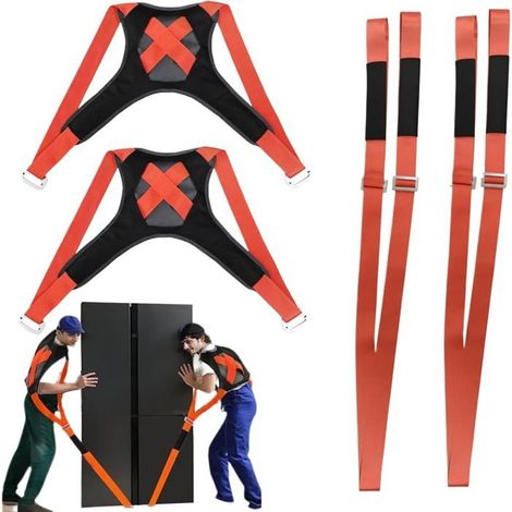 Umzugsgurte – Möbelgurt – Tragkraft 200 kg – Verstellbar – Orange (1/5)
