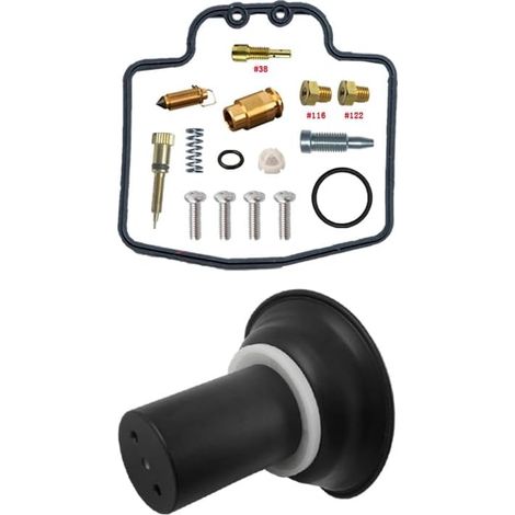 Vergaser Reparatursatz für YP125E Majesty 1998-2000 125cc Kit + Plunger Passend für YP125E Majesty Einzylinder Hauptdüse 116 Nitril-Dichtungen kraftstoffbeständig OEM-Spezifik