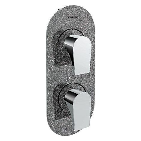 Bristan MHOU SHCDIV GG Glisten Sablier metallique a double commande et inverseur, Chrome/graphite