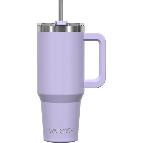 891ml Mug Isotherme avec Paille et Poignée, 30oz Double Acier Inoxydable Violet Tasse de Voyage Isotherme, Anti-fuite, Gobelet à Café à Emporter, Pour Voiture, Bureau, Travel (1/5)