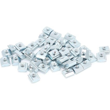 50 Stück Gleitmuttern Standard 20 M3 T-Typ Kohlenstoffstahl 3D-Drucker Zubehör Befestigungselemente