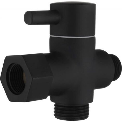 Vanne d'arrêt en laiton de inverseur à 3 voies, adaptateur 3/8-12/17 pour conduite d'eau de toilette, noir