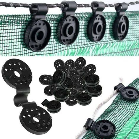 100 clip per vele ombreggianti, clip di fissaggio per teloni, clip speciali con occhiello in plastica, clip di fissaggio resistenti ai raggi UV per schermi per la privacy, tessuti per recinzioni, reti (1/4)
