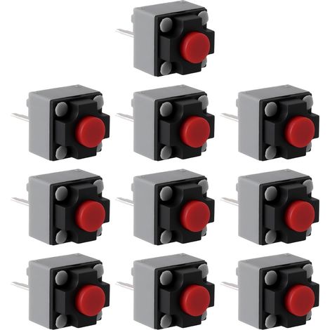 Lot de 10 Micro-interrupteur, 2 broches, 6x6x7,3 mm, carré, réparation souris (1/5)