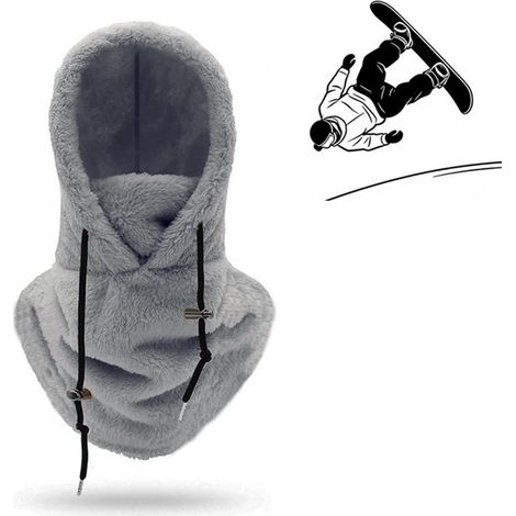 Pasamontañas de esquí, forro polar, unisex - Adecuado para senderismo, acampada, trekking, esquí y ciclismo al aire libre - Gris (1/5)