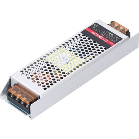 Alimentation LED longue bande 300W, transformateur industriel 24V AC 190-240V, bloc d'alimentation pour bande lumineuse, driver étanche usage professionnel. (1/5)