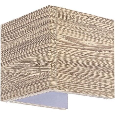 Applique cubo legno LED 7W rovere bianco Cinnamon Rabalux
