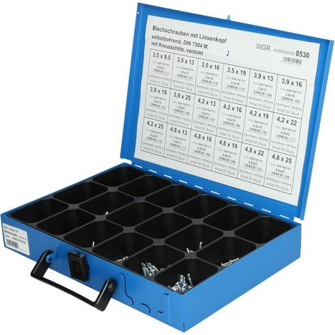 Boîte d'assortiment de vis Parker autotaraudeuse 18 sortes