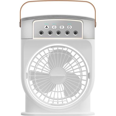 Mini-Klimaanlage (tragbar, 4-in-1), leiser Vernebler, schlauchlose Verdunstung, USB-C-aufladbar, Timer, weiß – KZQ (1/4)