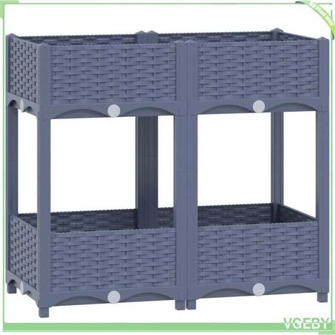 Lit surélevé (jardinière) - FAFEICY - 310406 - 80x40x71 cm - Polypropylène - 2 étagères (1/5)