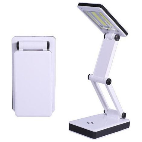 Lampe de bureau portable à LED COB super lumineuse, lampe de voyage : pliable, contrôle tactile, 3 niveaux de luminosité réglables, alimentée par batterie et USB (1/5)