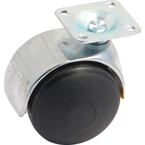 Avl Doppelrollen schwarz 62 mm Höhe 50 mm Räder
