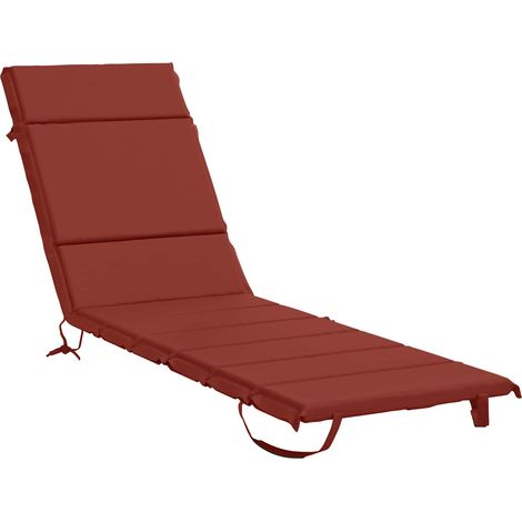 Coussin de transat GEMERT 100 % polyester Rouge 200 x 50 x 3 cm vidaXL (1/5)