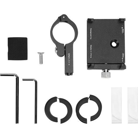 Support Aluminium pour Smartphone Moto Vélo, Support de Navigation Accessoire Noir (1/5)
