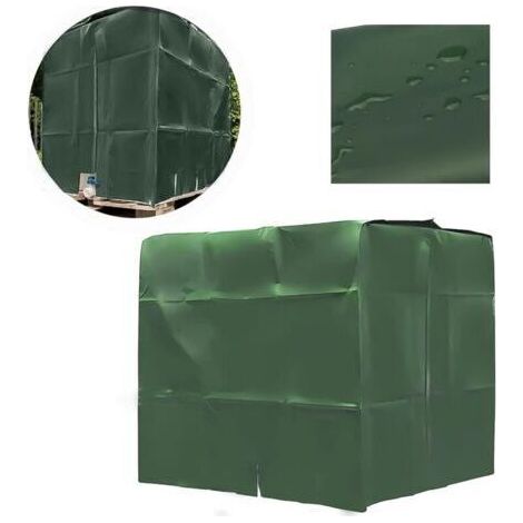 NALOOKAMIC Bâche de réservoir d'eau, Bâche Couverture Réservoir IBC pour Cuve 1000L, Capôt de Protection Container Citerne Eau, Anti-poussière Anti-UV Anti-Pluie, 120x100x116cm (vert)--TRIMEC (1/4)