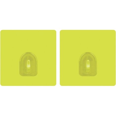 Lot de 2 crochets adhésifs muraux repositionnables Vert Anis MSV
