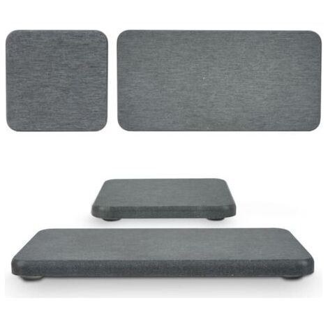 Lot de 4 tapis de séchage en diatomite absorbant l'eau, 2 grands et 2 petits bols avec coussinet antidérapant, papier abrasif, idéal pour le comptoir de cuisine, sous les plantes, la salle de bain (1/5)