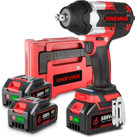 1800NM Avvitatore a impulsi Trapano a batteria con 2 Batterie + Cassetta degli attrezzi (1/5)