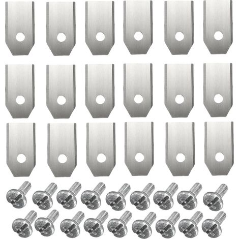 Lames de coupe pour tondeuse à gazon (18 pièces, argent) en acier inoxydable, 0,7 mm, compatibles avec les tondeuses Husqvarna Automower et Gardena. (1/4)