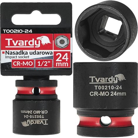 Vaso de impacto de 1/2" y 6 puntas, 24 mm, CR-MO (10/100) (1/4)