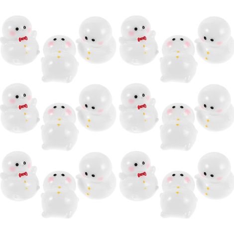 Set of 18 White Resin Snowman Figurines, Versatile Table Decorations for Christmas, Shelves and Classrooms (1/5)