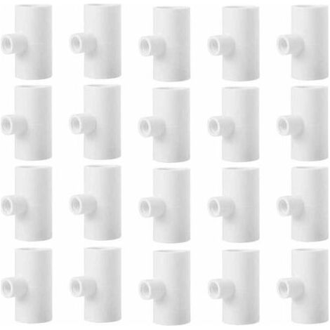 Pair Lntyq 20 Stück Hühnertränke-T-Stücke, Geflügel-T-Stücke, 1,27 cm Kunststoffrohr, PVC-T-Stücke mit Gewinde (1/5)