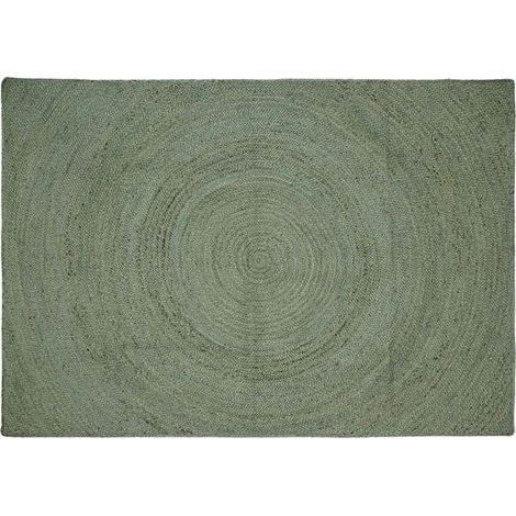 Tapis vert olive, 200 x 290 cm, jute. (1/5)