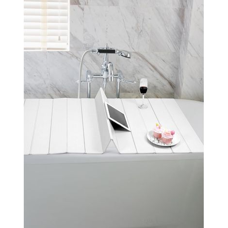 Etagère de Bain Pliable Planche de Bain en PVC Blanc pour Salle de Bain et Spa - 170 x 75 cm x 0,7 cm (1/5)