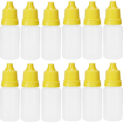 50 Flacons Gouttes pour les Yeux 10ml Vides, Souples et Portables avec Bouchons Jaunes (1/5)