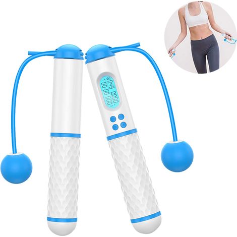 Corde à sauter lestée numérique sans fil, corde à sauter sans fil réglable pour l'entraînement physique à domicile pour femmes et hommes