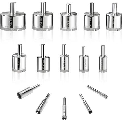 Scie Cloche Carrelage - Set de 15 Pièces de Forets Diamantés pour Carrelage, Porcelaine, Brique, Verre, Marbre et Céramique GA1FSL