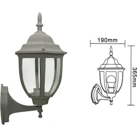 Lanterna Da Giardino Lampada A Parete Grigio Applique Per Esterno Stile Antico