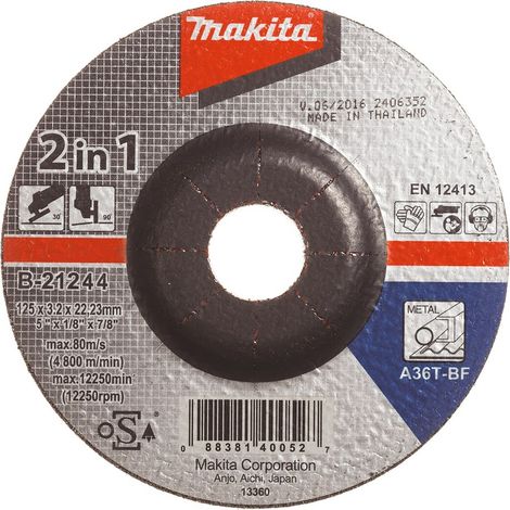 Rueda abrasiva Makita a36t 125 mm duradera metal madera (1/3)