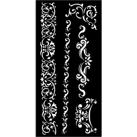 Thick Stencils for Scrapbooks, Albums, Cards, Bullet Journalling, Flexible Material, Easy to Clean, for Hobbies, Crafts and Gifting (Venice, City of Art - Borders) (1/3)