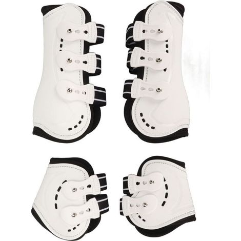 Guêtres de tendon avant de cheval réglables et respirantes, protection ouverte pour sauter, blanc M-Crezuo (1/4)